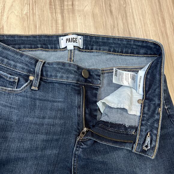 PAIGE Verdugo Ankle Distressed Blue Jeans Size W31 - Picture 7 of 11